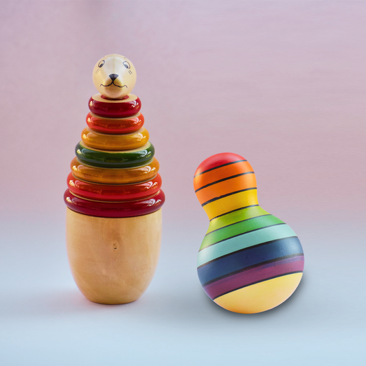 Rainbow rolly poly and Looby Loo Kangaroo Stacker