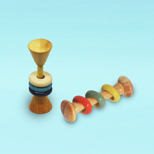 Dum-roo ring rattle and Dum-bell ring rattle